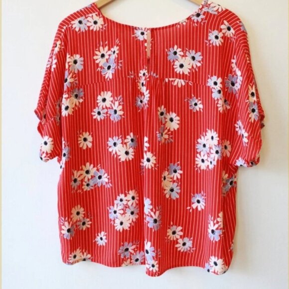 MADEWELL Rhyme Short Sleeve Floral Retro Blouse in Daisy Society EUC sz S - Picture 5 of 11